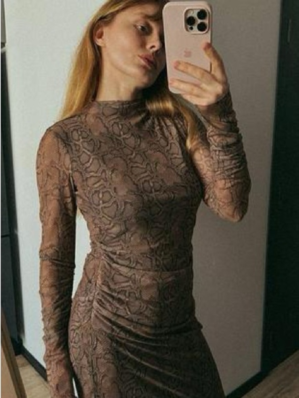 Zara Snake print New Draped Tulle Dress snake print size XS NWT - Picture 9 of 9